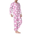 thumbnail image 2 of Daiia Beautiful Swans for Men's Long-Sleeved Pajama Set – Soft & Comfortable Sleepwear Button-Up Pajamas Cozy Lounge Wear-Small, 2 of 7