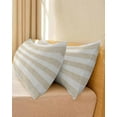 thumbnail image 4 of Beige Stripe Body Pillow Cover 20 x 60 Inch Decorative Pillow Cover Vintage Country Geometric Linen Texture Lumbar Pillowcase Seasonal Rectangle Cushion Case for Couch Sofa Bed Living Room, 4 of 7