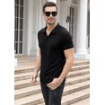 thumbnail image 4 of Iceglad Polo Shirts for Men V Neck Slim Fit Short Sleeve Performance Golf Shirt Knit Soft Tees, 4 of 8