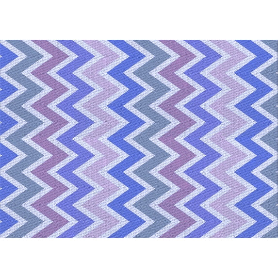 Ahgly Company Indoor Rectangle Patterned Periwinkle Purple Area Rugs, 2' x 5'