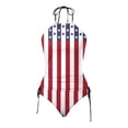 thumbnail image 4 of Bjutir 4Th Of July Swimsuits For Women Summer American Flag Print Patriotic Tummy Control Two Piece Swimsuits Halter Neck Low Waisted Swimwear Beach Vacation Women Tankini Set Beige M, 4 of 4