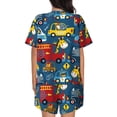thumbnail image 3 of Picia Vehicles Cartoon with Funny Drivers Pajamas Sets for Women Soft Short-Sleeved Pjs with Lounge Shorts Two Piece Sleepwear-, 3 of 9