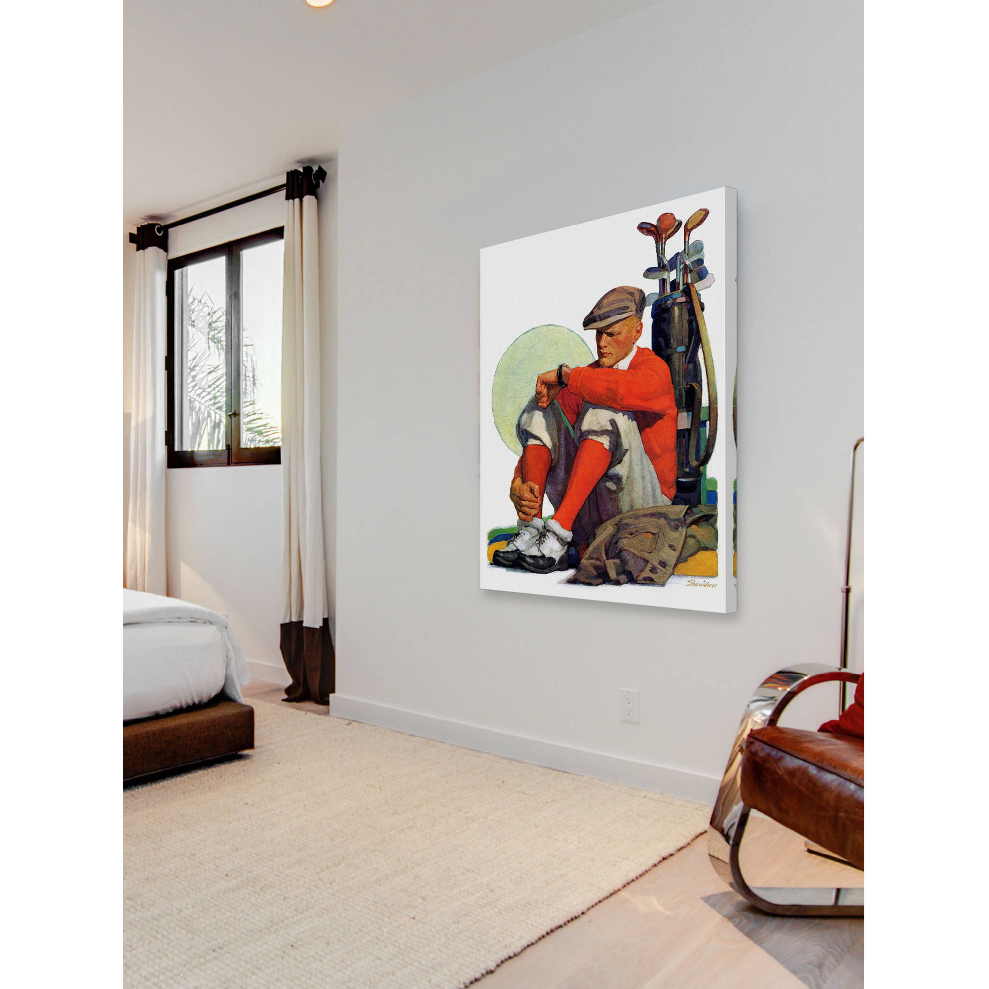 Marmont Hill Golfer Kept Waiting by John E. Sheridan Painting Print on Canvas