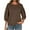 Brown, variant on Fmbrln Womens Trendy 3/4 Sleeve Hoodless Sweatshirts Casual Crew Neck Cropped Sweatshirts Loose Comfy Pullover Tops Black L