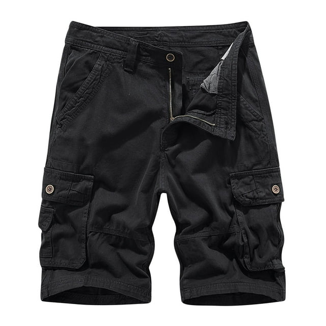 Diufon Men's Hiking Cargo Shorts Spring Summer Casual Loose Button Drawstring Waisted Outdoor Sport Shorts with Pockets