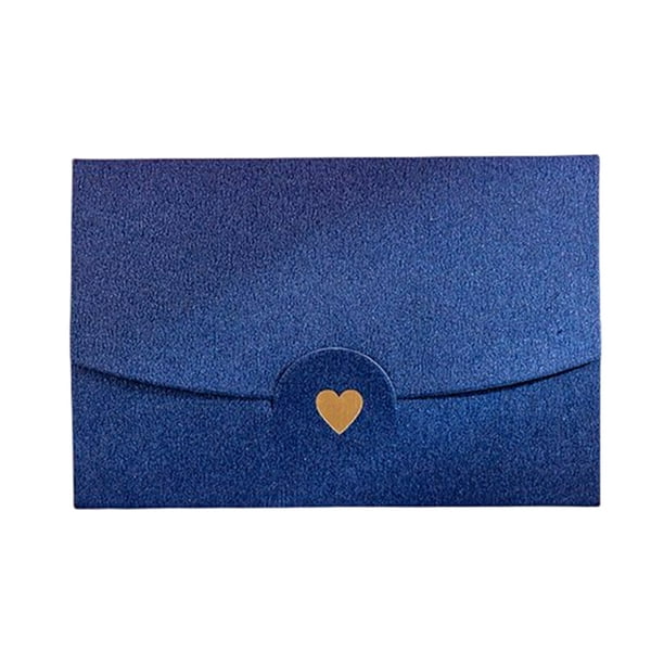 Injueey Sobre de papel romántico para cumpleaños, portátil, estilo Vintage, boda, compromiso, tarjetas de regalo, sobres de almacenamiento, cartulina Azul