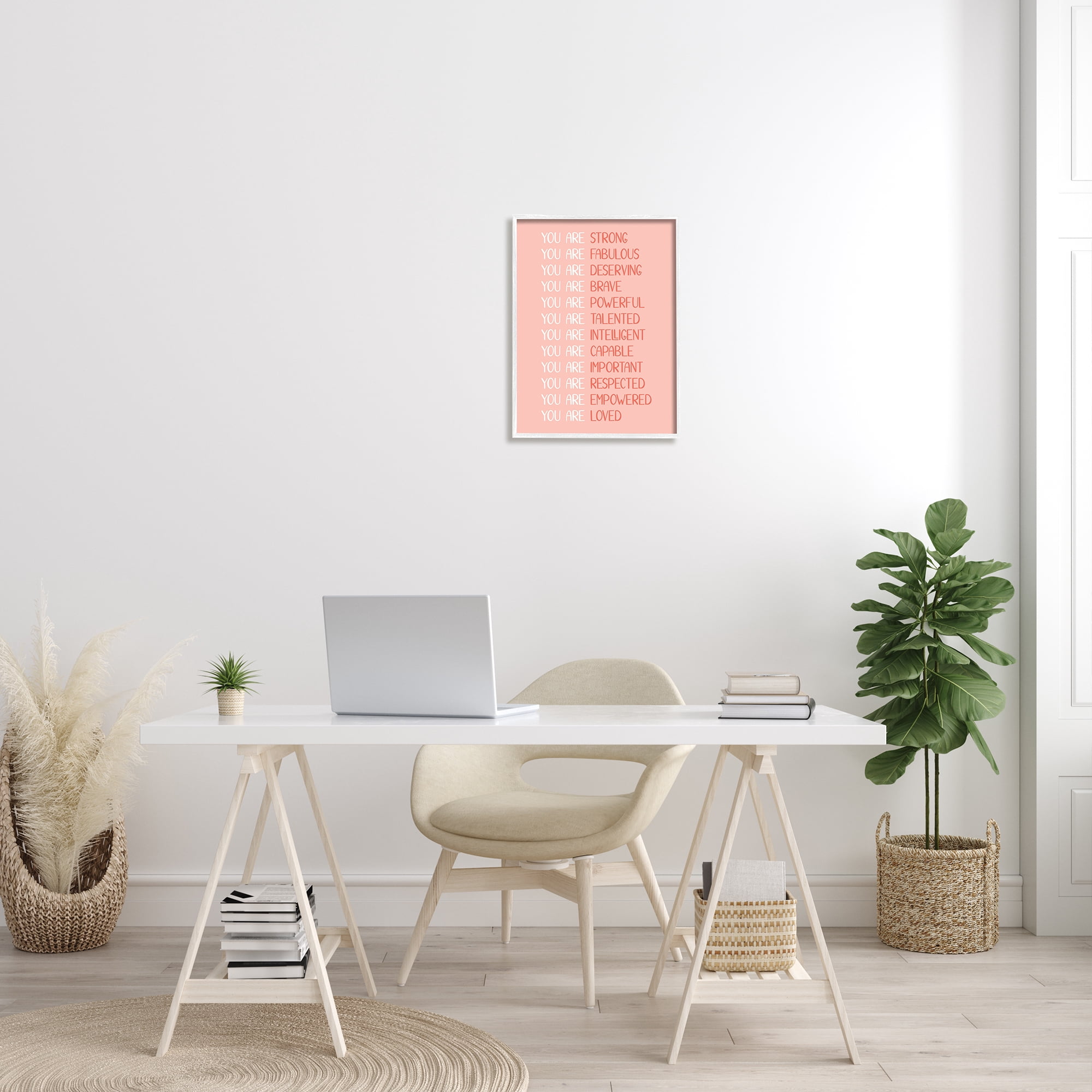 Stupell Industries You Are Positivity Phrases Pastel Pink Red Typography, 16 x 20, Designed by JJ Design House LLC