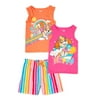 Paw Patrol Baby and Toddler Girls Flutter Sleeve Graphic Tank Tops and Shorts, 3-Piece Outfit Set