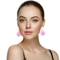 thumbnail image 6 of Cancer Awareness Pink Ribbon Earrings Acrylic Dangle Drop Earrings for Women Survivor Support Jewelry Christmas Holiday Party Fundraiser Events Lightweight Fashion Accessories Bulk, 6 of 6