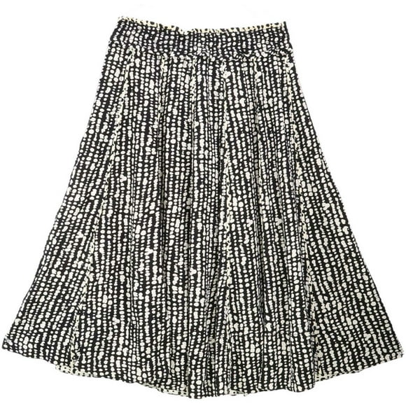 Proenza Schouler Women's Black / Offwhite Printed Georgette Pleated Skirt - 8