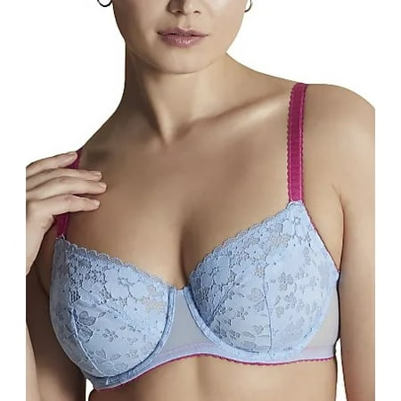 

MOI Sky/Magenta Balconette Underwire Bra US 32DDD UK 32E NWOT