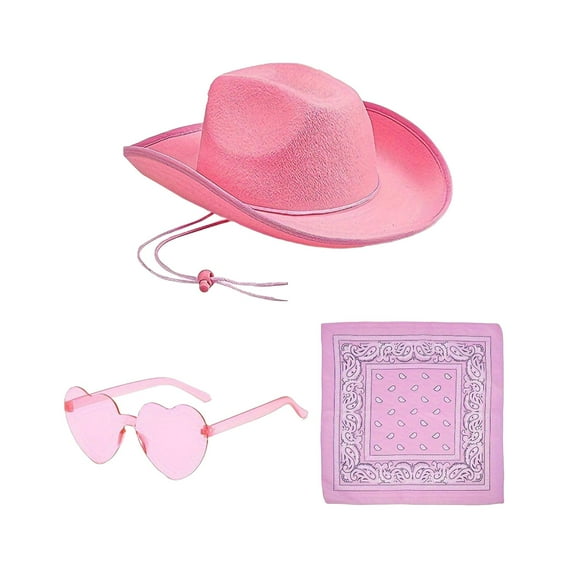 Bunblic Cowgirl Hat Cap Western Cowboy Hat for Beach Fancy Dress Role Play Party Outdoor Pink