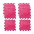 thumbnail image 2 of 10 piezas de alfombras cuadradas de rompecabezas, baldosas suaves para decoración de salón y hogar rosa roja, 2 of 8