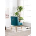 thumbnail image 4 of Velvet Upholstered Dining Chair Leisure Chairs Upholstered Side Chairs with Metal Legs for Living Room, Contemporary Style Blue, 4 of 7