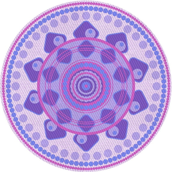 Ahgly Company Indoor Round Patterned Mauve Purple Area Rugs, 8' Round