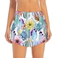 thumbnail image 4 of Lsque Cactus1 Printed Women's Running Shorts with Liner Pockets,Elastic Quick Dry Workout Athletic Gym Yoga Shorts,Womens High Waist Shorts-Large, 4 of 9