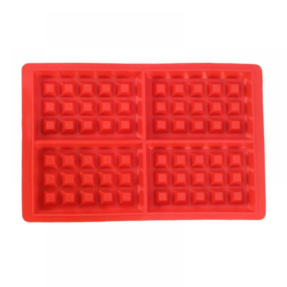Silicone Waffles Pan Cake Baking Baked Cake Chocolate Mold Mould Tray Red 