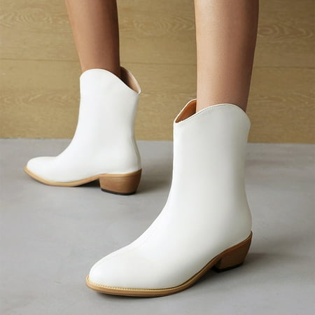 

Njoeus Tall Womens Boots Calf Boots Women S Winter Sleeve Medium Heel Plain Sleeve And Low Ankle Boots Mid Calf Boots For Women Low Heel