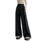 thumbnail image 1 of Pantalones casuales de pierna ancha para mujer - Pantalones de traje rectos de cintura alta - Material de poliéster - Para el trabajo, los negocios, el día a día - Cintura elástica en la parte trasera, 1 of 8
