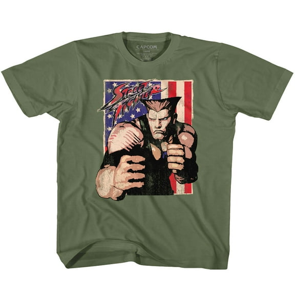 Street Fighter Guile With Flag Green Toddler T-Shirt