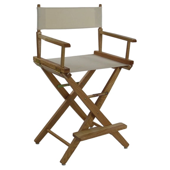 Counter Height Directors Chair - American Oak Wood Finish - Stylish & Comfortable Seating