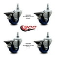 thumbnail image 2 of 3 Inch Solid Polyurethane ½ Inch Threaded Stem Caster Set with Brake, 2 of 2