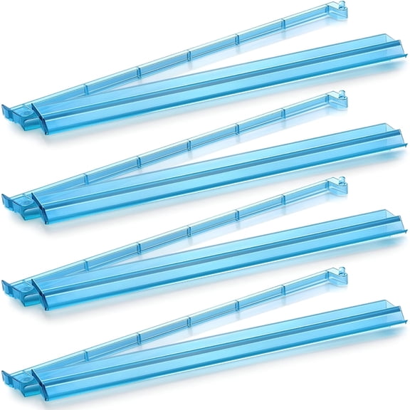 BESTSKY Mahjong Racks with Pushers,Blue Acrylic American Majiang Tile Racks,Modern Mahjong Racks with Built-in Pushers - Set of 4