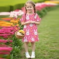 thumbnail image 5 of Ugoldhm Girls Casual Short Sleeve Summer Midi Dress - Crew Neck Flowy Sun Dresses, Size 3-12, 5 of 9