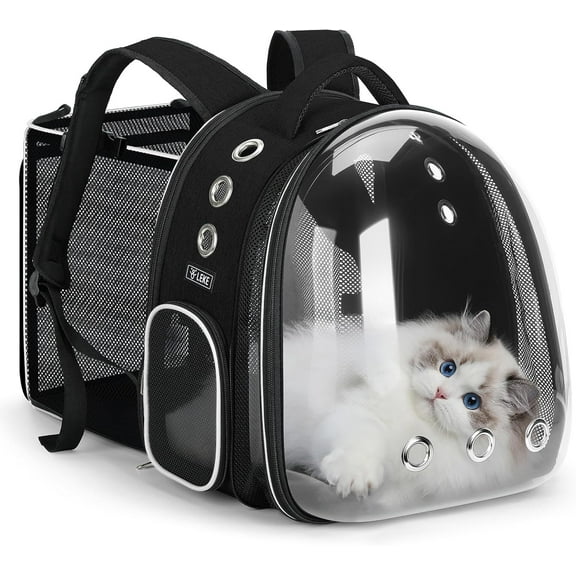 Cat Bubble Backpack Carrier - Expandable Large Space Cat Backpack for Kitty Small Dog up to 18lbs, Transparent Pet Carrier for Travel, Hiking, Walking & Outdoor, Gray