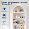 thumbnail image 3 of EastVita 72" Tall Arched Pantry Cabinet with Doors, 5-Tier Kitchen Pantry Cabinet with Adjustable Shelf & Black Handles, Wood Storage Cabinet for Dining Room, Kitchen, Living Room, 3 of 8