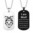 thumbnail image 6 of Men Necklace Letter Tag Necklace Rock Style Necklace Stainless Steel Necklace Wolf Head Necklace Valentine's Day Gift for Boyfriend Husband, 6 of 8