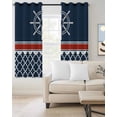 thumbnail image 2 of Navy Blue Coastal Blackout Curtains for Bedroom Living Room Darkening Curtains 84 Inch Length 2 Panels Set Nautical Ocean Sea Rudder Abstract Art Window Curtain Window Treatment Drapes 42"x84", 2 of 9