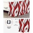 thumbnail image 3 of Red White Moire Wrap Around Bed Skirts for Queen Bed 16" Drop, Bed Skirt with Adjustable Elastic Belt Dust Ruffle Bed Valance for Bedroom Hotel Luxury Modern Abstract Art Bed Frame Cover, 3 of 7