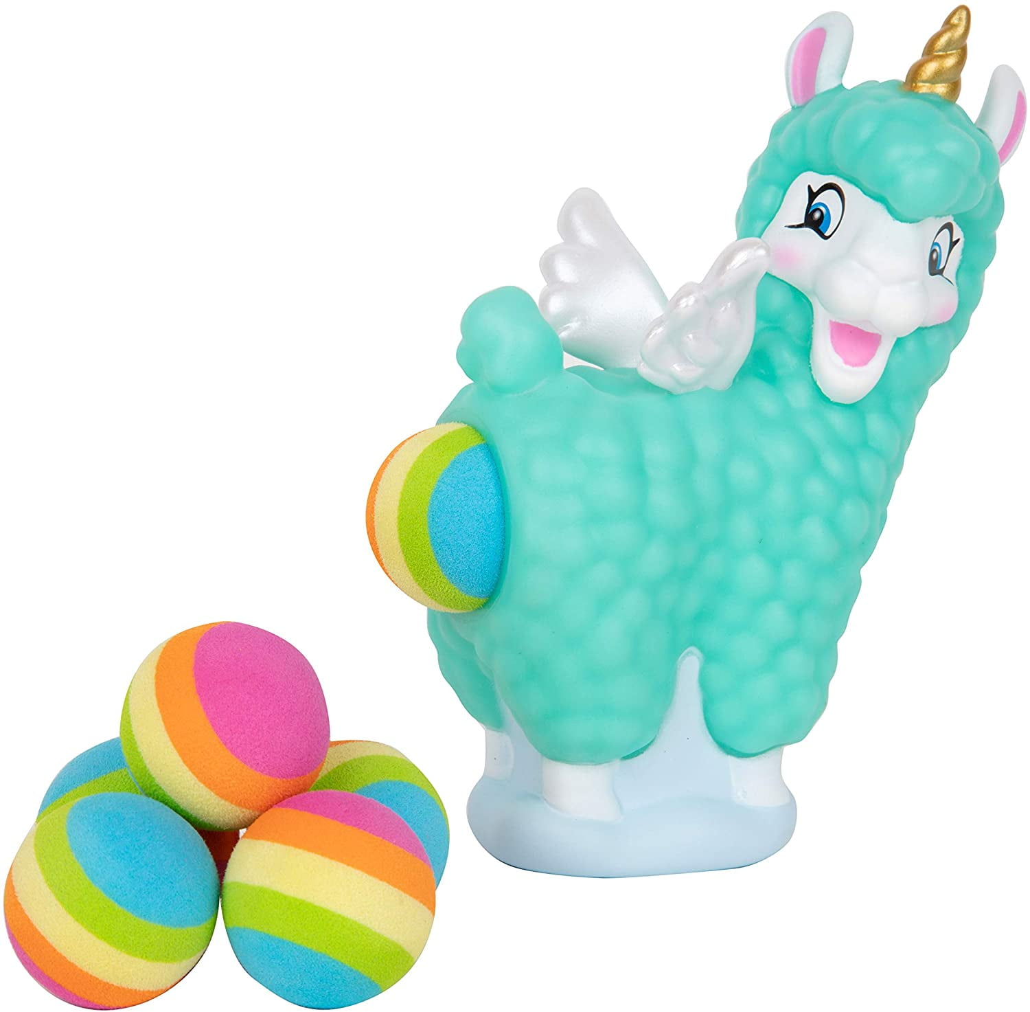 Hog Wild - Hog Wild Pooping Llamacorn - Unique Llama Plus Unicorn Popper Toy - Shoot Foam Balls