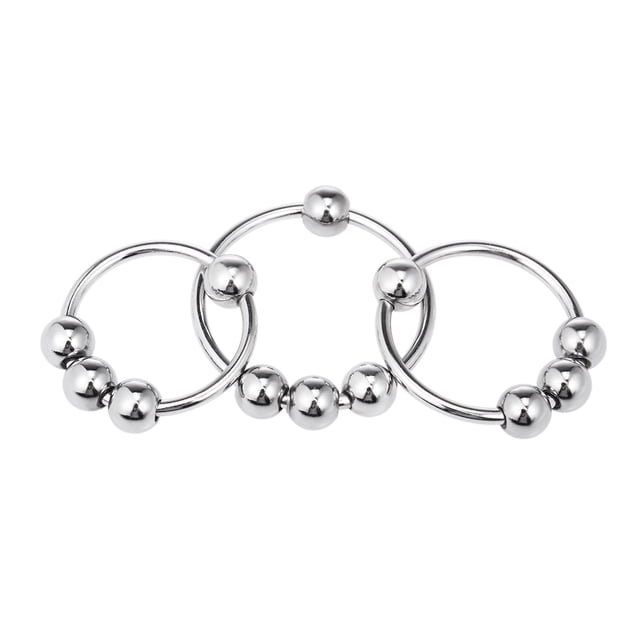 Anillo de pene de acero inoxidable Anillos de gallo Eyaculación retardada con cuatro TFixol Producto vivo