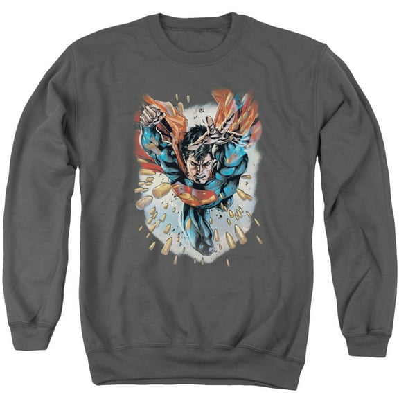 Superman Within My Grasp Adult Crewneck Sweatshirt Charcoal
