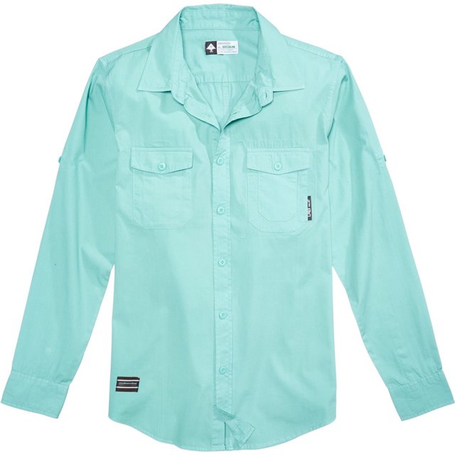 LRG Camper Button Up Shirt para hombre, verde, XX-Large LRG Botones al frente