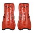 thumbnail image 1 of Unique Bargains Tibias de Football, 2 Pack Respirant PVC Garde de Sport pour Adulte, Rouge, 1 of 5