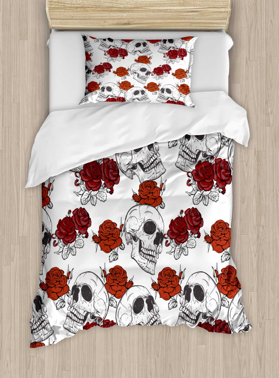 SKELETON ROMANCE UNIQUE EMBROIDERED SET OF 2 TOWELS 
