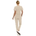 thumbnail image 2 of Saint Scrubs Women’s Premium 9-Pocket Scrub Set – Modern Fit Soft V-Neck Top & Tapered Straight-Leg Medical Scrub Pants, Khaki, 2X, 2 of 4