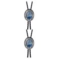 thumbnail image 1 of Bolo Tie Jumpingount Oval ondulado estilo occidental accesorio de ropa ajustable diseño único Vintage, 1 of 6