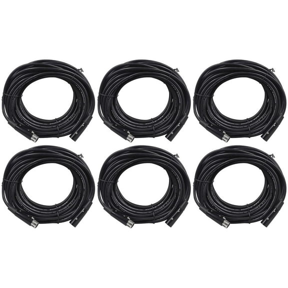 6 Rockville RDX5M50 50' 5-Pin Male-Female DMX Lighting Cables 100% Copper