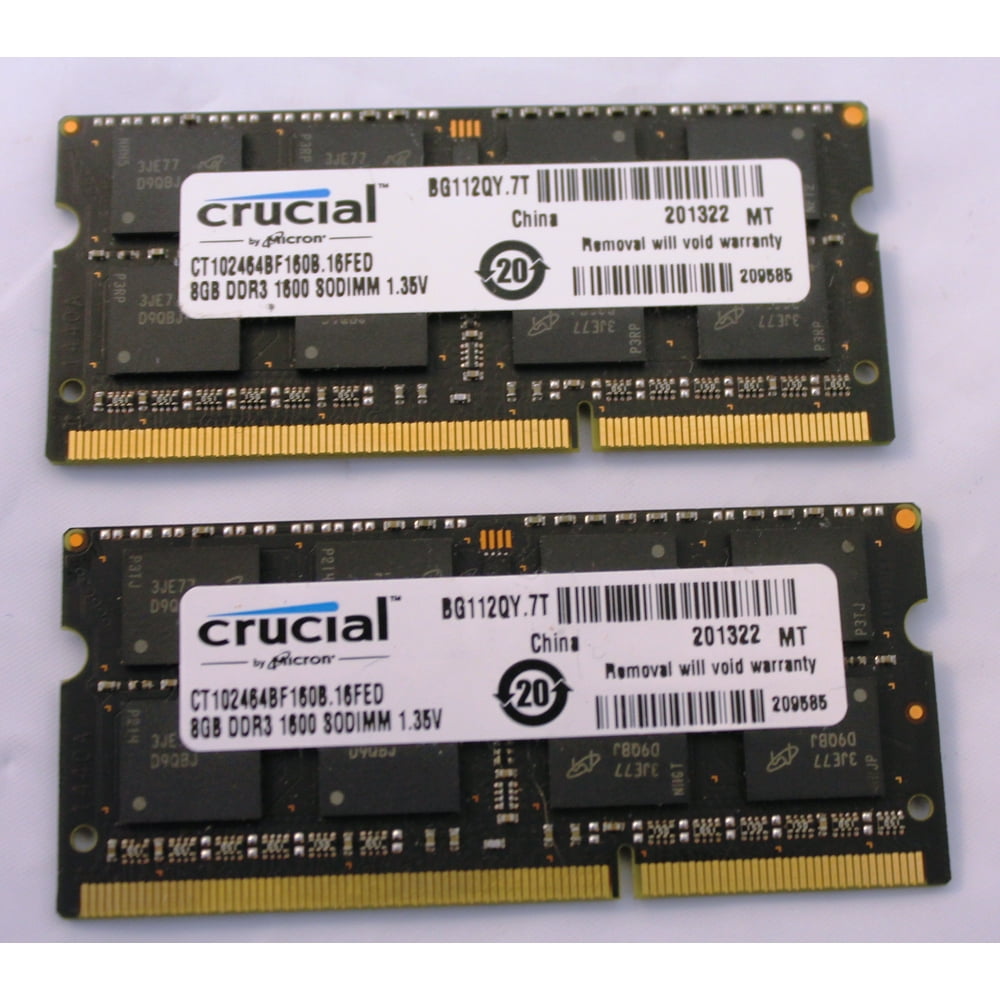 Crucial Laptop Memory Module CT102464BF160B.16FED 8GB X2 16GB DDR3 1600