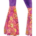 thumbnail image 4 of Purple Power 1960'S Hippie Bell Bottoms Fancy Dress Womens Halloween Costume M, 4 of 4