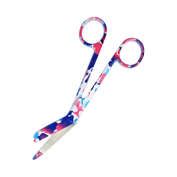 Artzone Lister Bandage Scissors - 5.5-Inch Cynamed Stainless Steel Shears - Tye Dye 1
