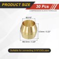 thumbnail image 2 of 30Pcs Fit for 3/16" Tube OD Brass Compression Sleeve Ferrules Brass Compression Tube Fitting for Water Oil Air Pipe, 2 of 6