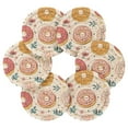 thumbnail image 7 of Yayeee 6 PCS Drink Coasters with Holder Set Woven Absorbent Round Tabletop Hot Pad, Pink Donut, 7 of 7