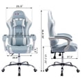 thumbnail image 4 of ALEAVIC Gaming Chair PU Leather Computer Chair with Headrest and Lumbar Support, Light Blue, 4 of 7