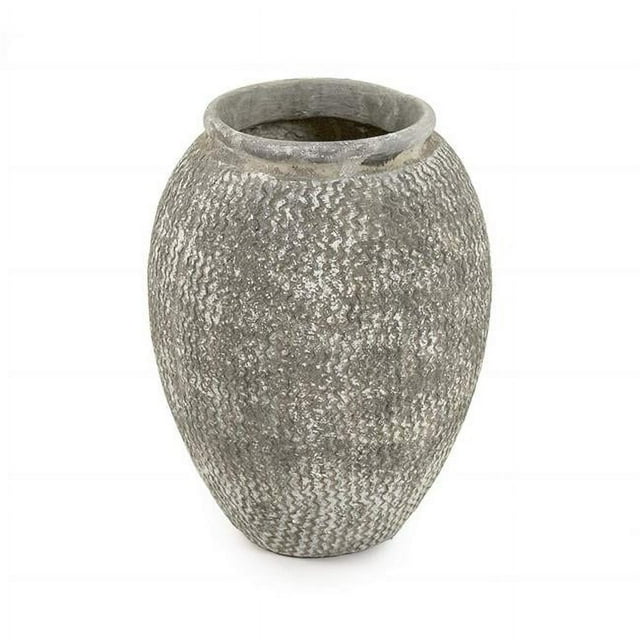Zentique 9918S A866 Distressed Vase, Small - Grey