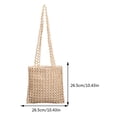 thumbnail image 3 of Bolso con cuentas para mujer, bolso de supermercado ahuecado, bolso de ocio sencillo para mujer (blanco), 3 of 7